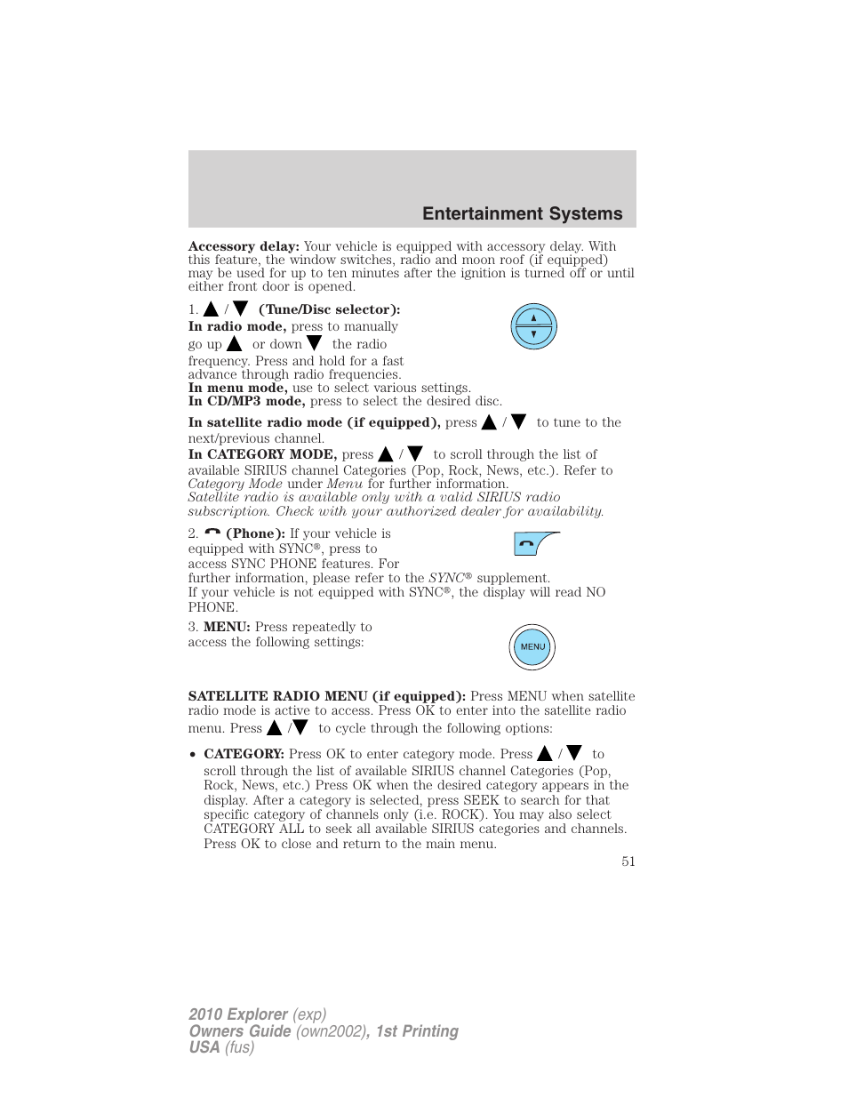 Entertainment systems | FORD 2010 Explorer v.1 User Manual | Page 51 / 404