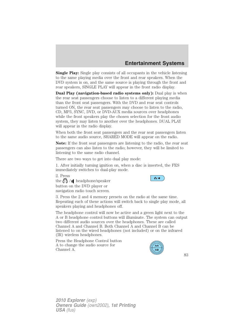 Entertainment systems | FORD 2010 Explorer v.1 User Manual | Page 83 / 404