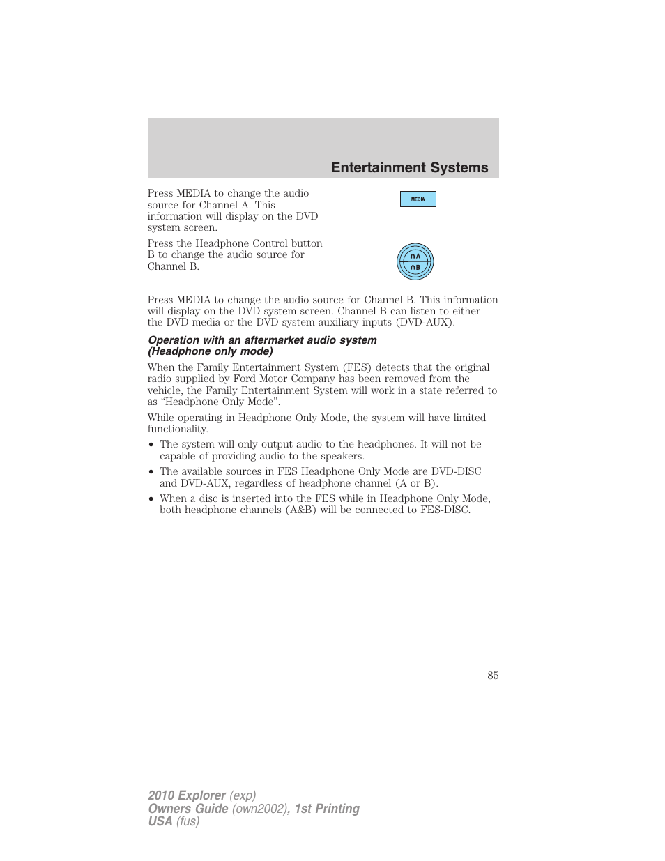 Entertainment systems | FORD 2010 Explorer v.1 User Manual | Page 85 / 404