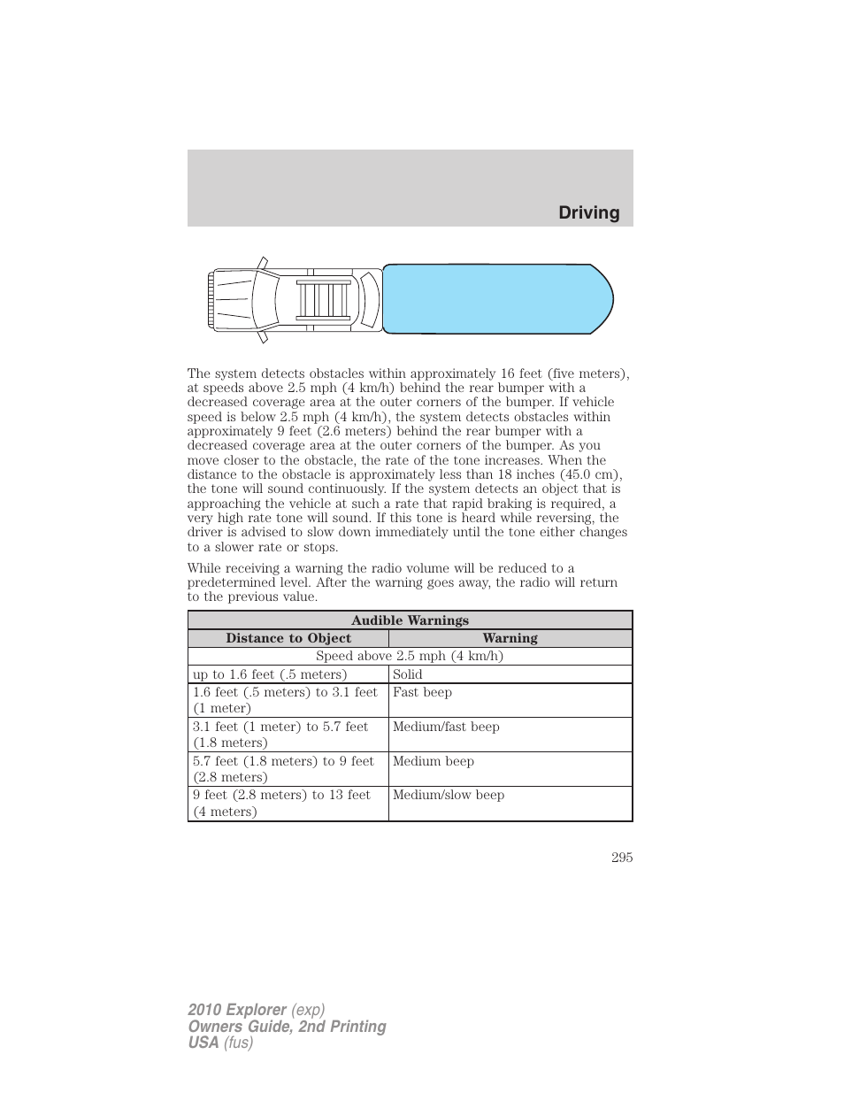 Driving | FORD 2010 Explorer v.2 User Manual | Page 295 / 406