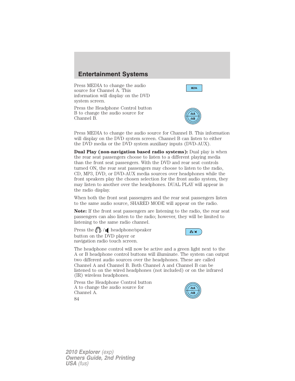 Entertainment systems | FORD 2010 Explorer v.2 User Manual | Page 84 / 406