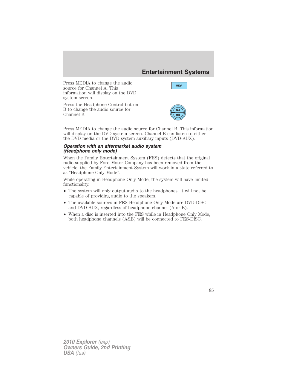 Entertainment systems | FORD 2010 Explorer v.2 User Manual | Page 85 / 406