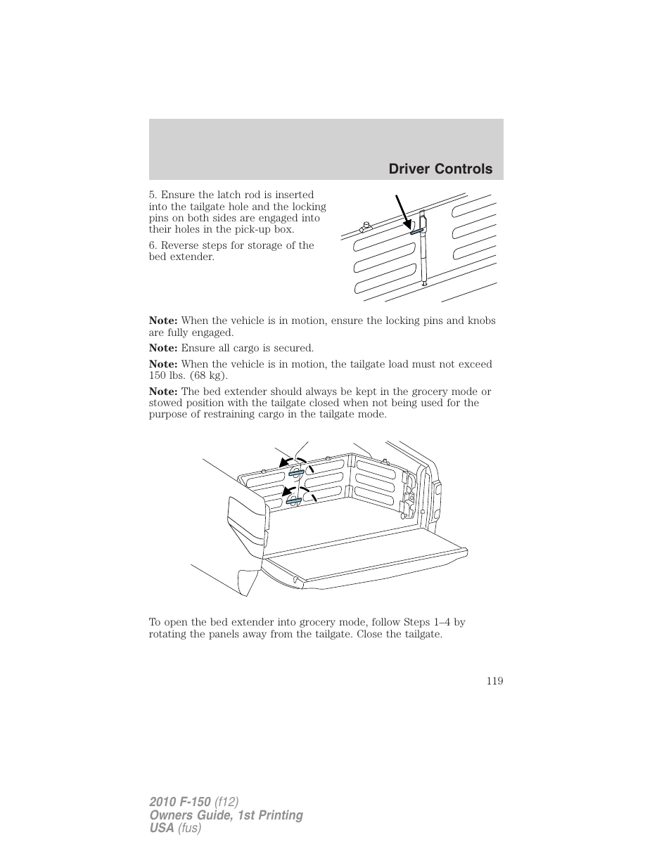Driver controls | FORD 2010 F-150 v.1 User Manual | Page 119 / 419