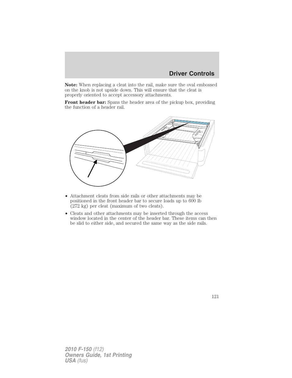Driver controls | FORD 2010 F-150 v.1 User Manual | Page 121 / 419