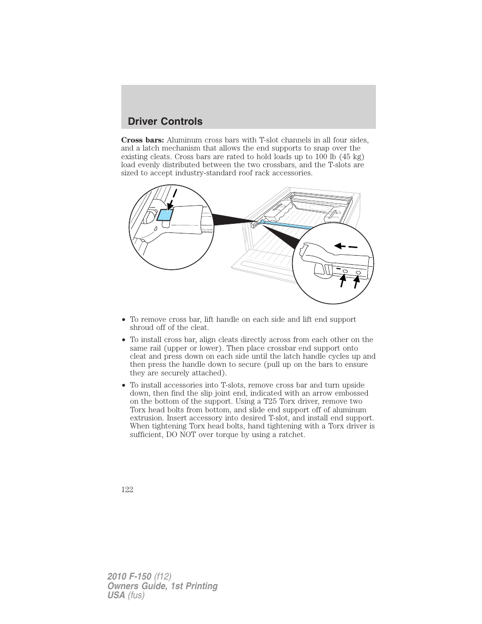 Driver controls | FORD 2010 F-150 v.1 User Manual | Page 122 / 419