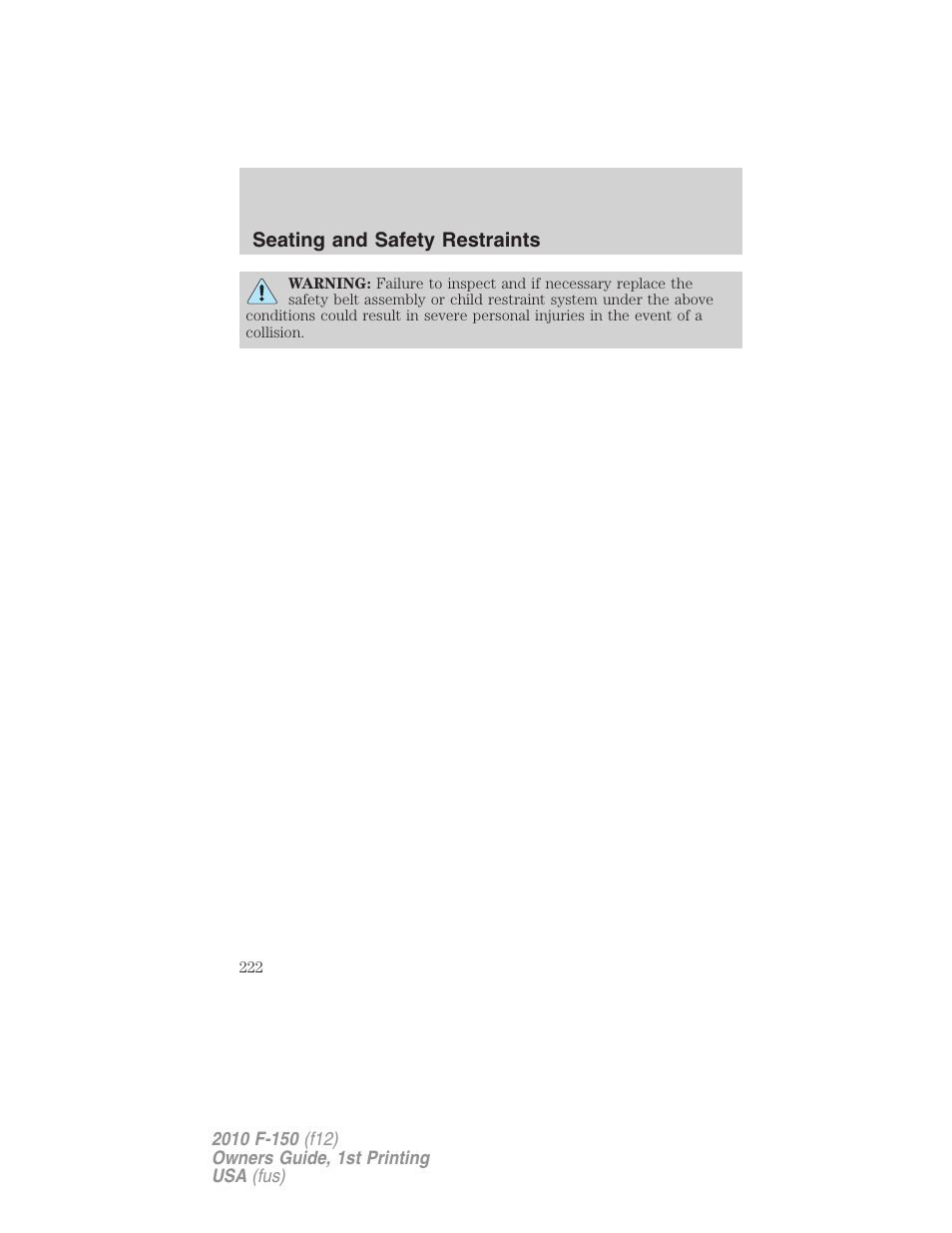 FORD 2010 F-150 v.1 User Manual | Page 222 / 419