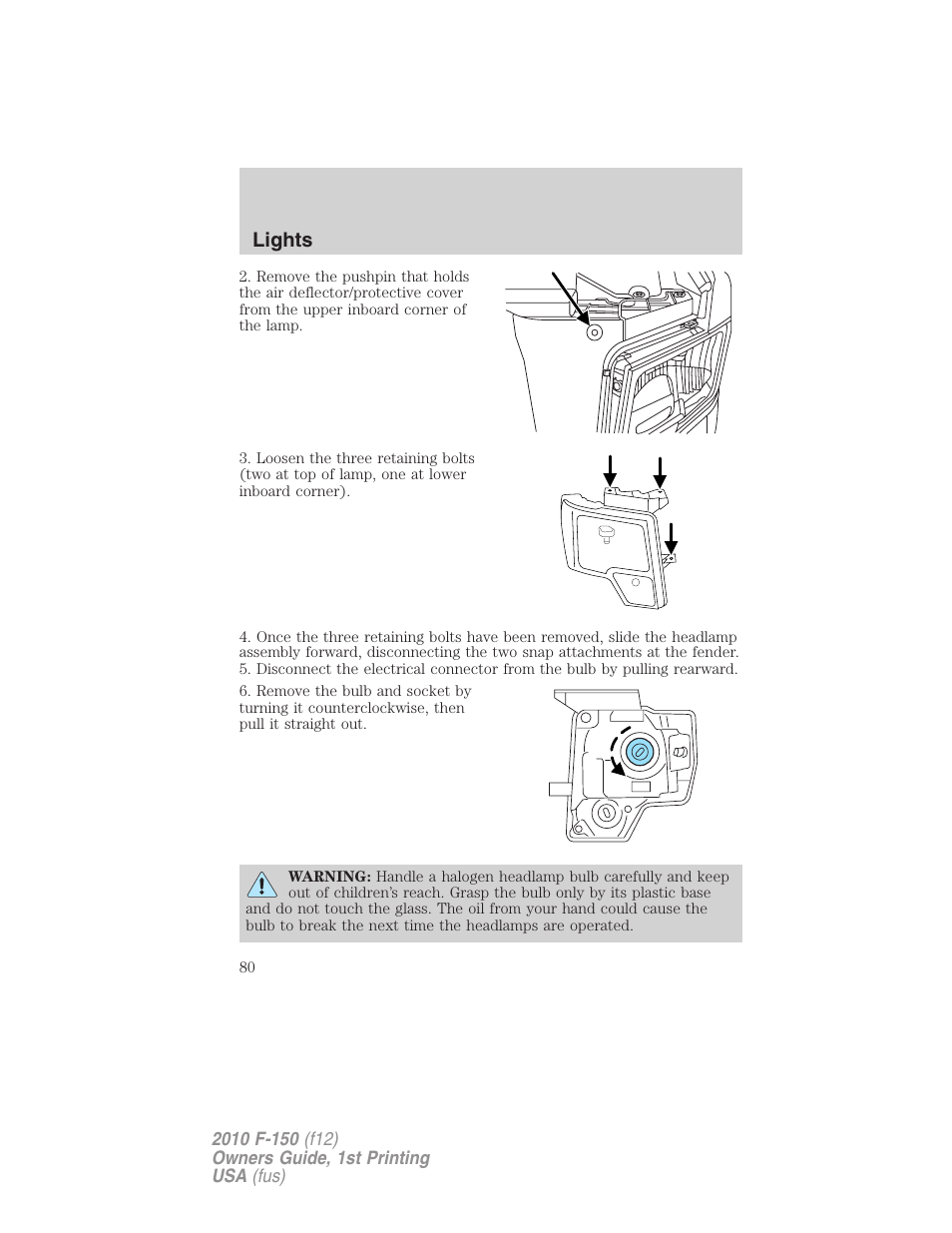 Lights | FORD 2010 F-150 v.1 User Manual | Page 80 / 419