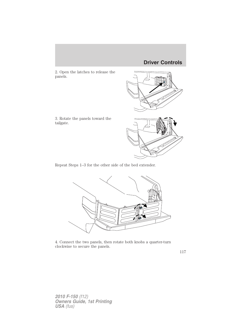 Driver controls | FORD 2010 F-150 v.2 User Manual | Page 117 / 414