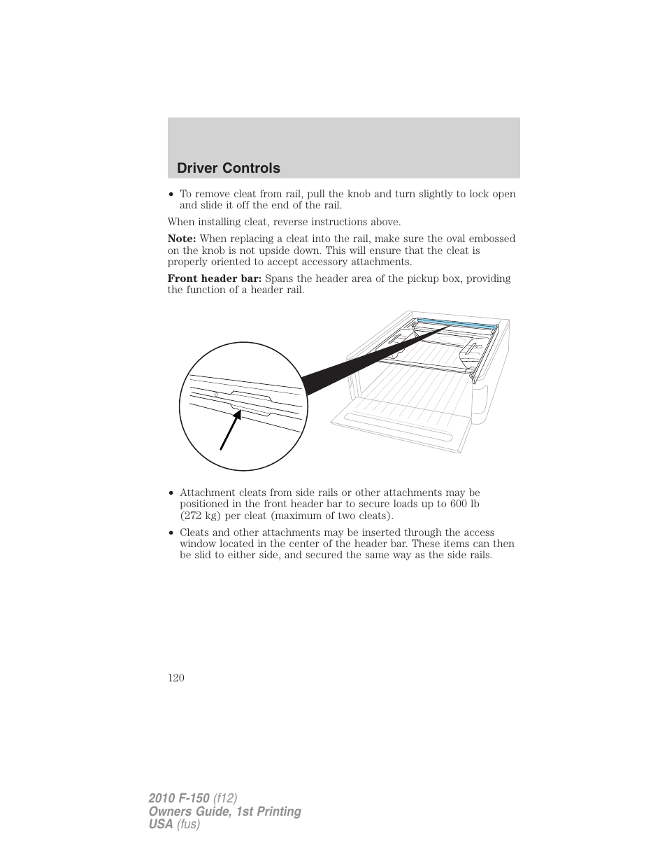 Driver controls | FORD 2010 F-150 v.2 User Manual | Page 120 / 414