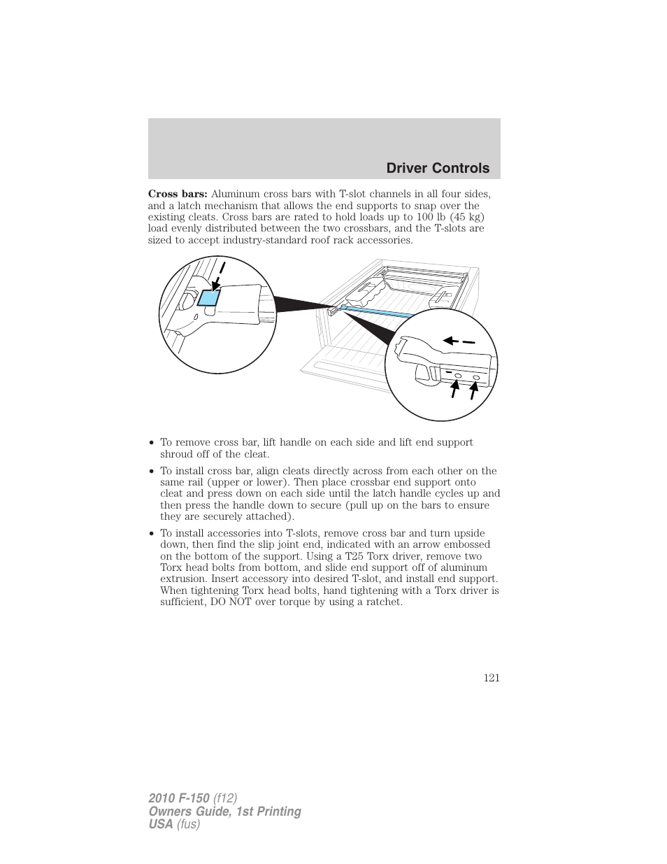 Driver controls | FORD 2010 F-150 v.2 User Manual | Page 121 / 414