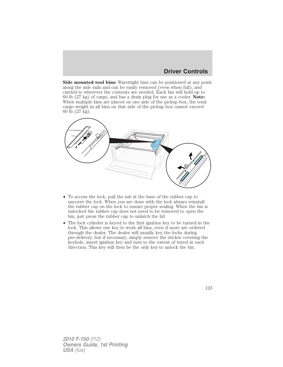 Driver controls | FORD 2010 F-150 v.2 User Manual | Page 123 / 414