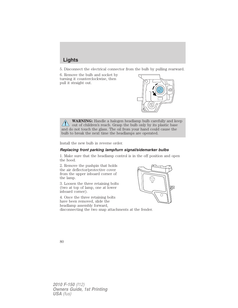 Lights | FORD 2010 F-150 v.2 User Manual | Page 80 / 414