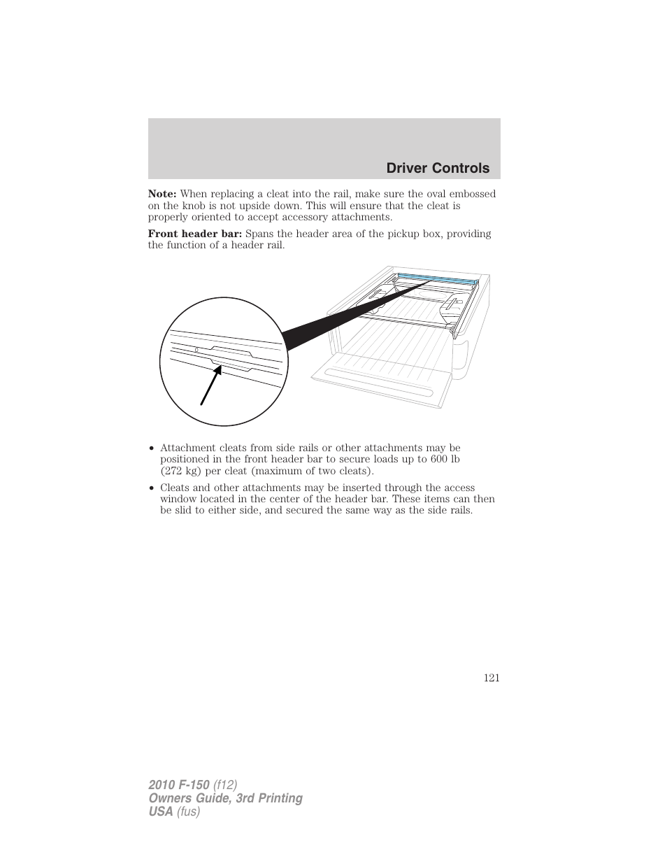 Driver controls | FORD 2010 F-150 v.3 User Manual | Page 121 / 419