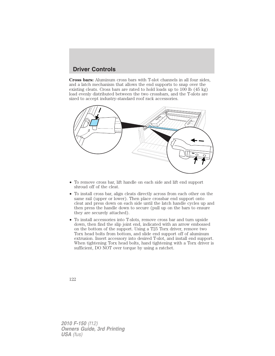 Driver controls | FORD 2010 F-150 v.3 User Manual | Page 122 / 419