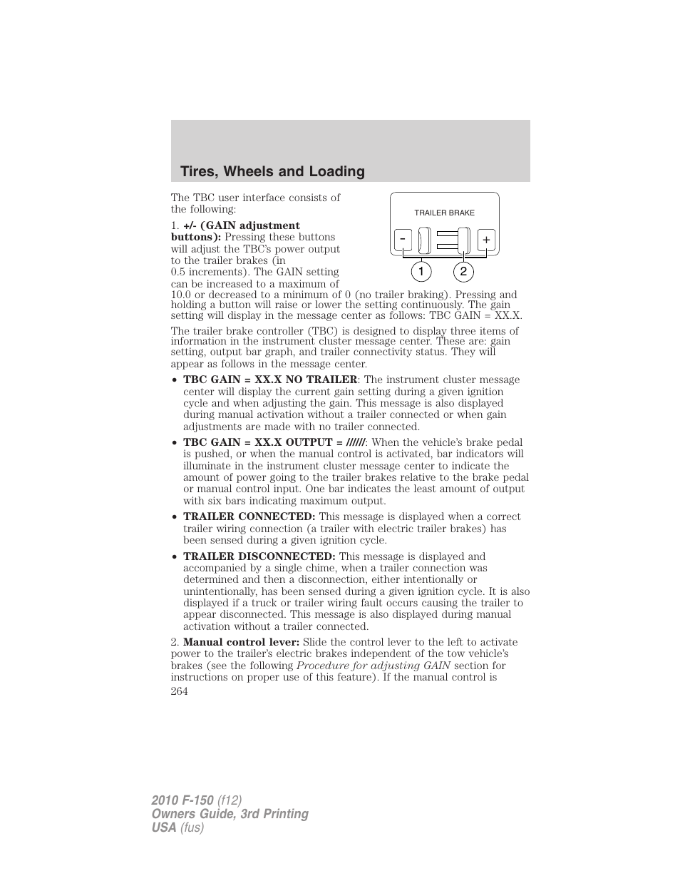 Tires, wheels and loading | FORD 2010 F-150 v.3 User Manual | Page 264 / 419