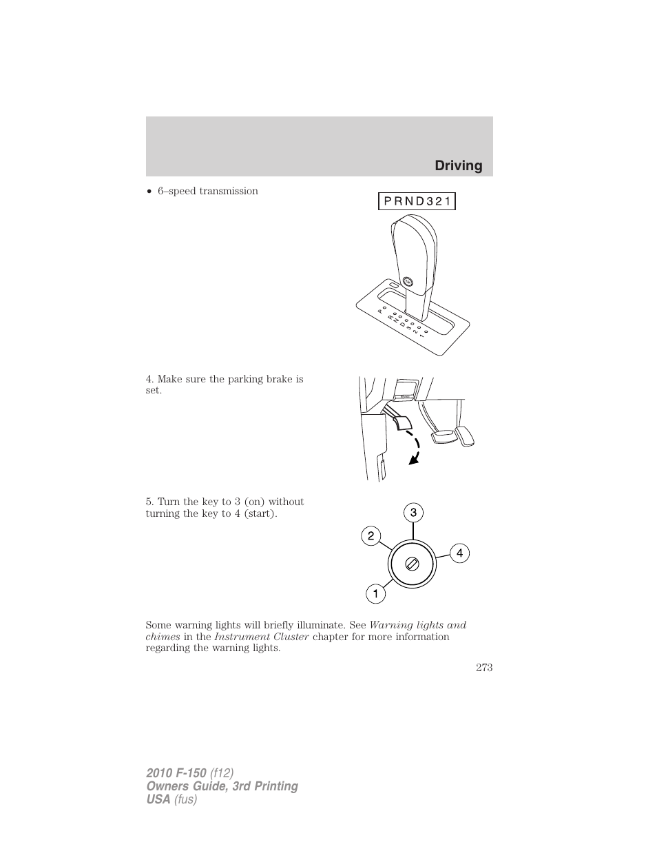 Driving | FORD 2010 F-150 v.3 User Manual | Page 273 / 419