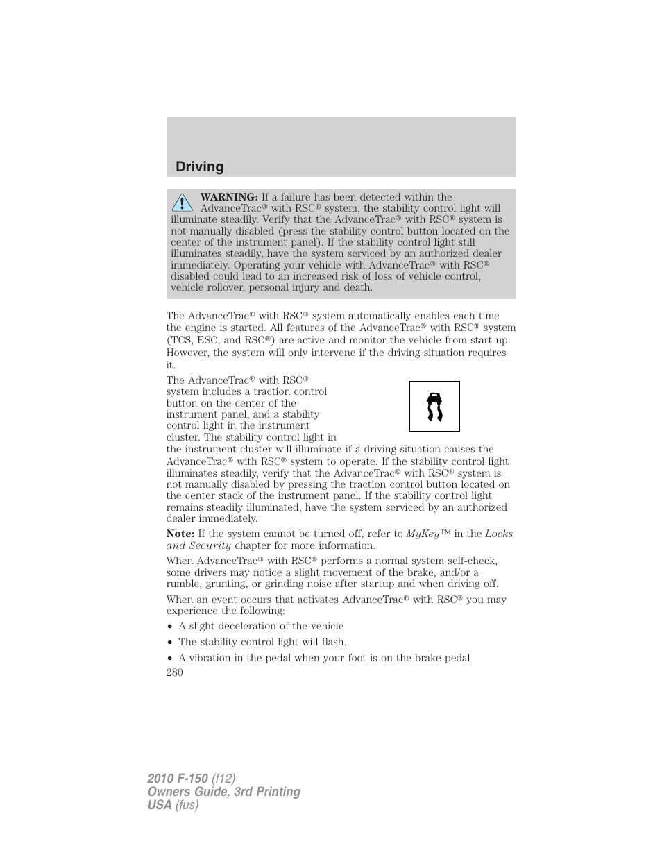Driving | FORD 2010 F-150 v.3 User Manual | Page 280 / 419