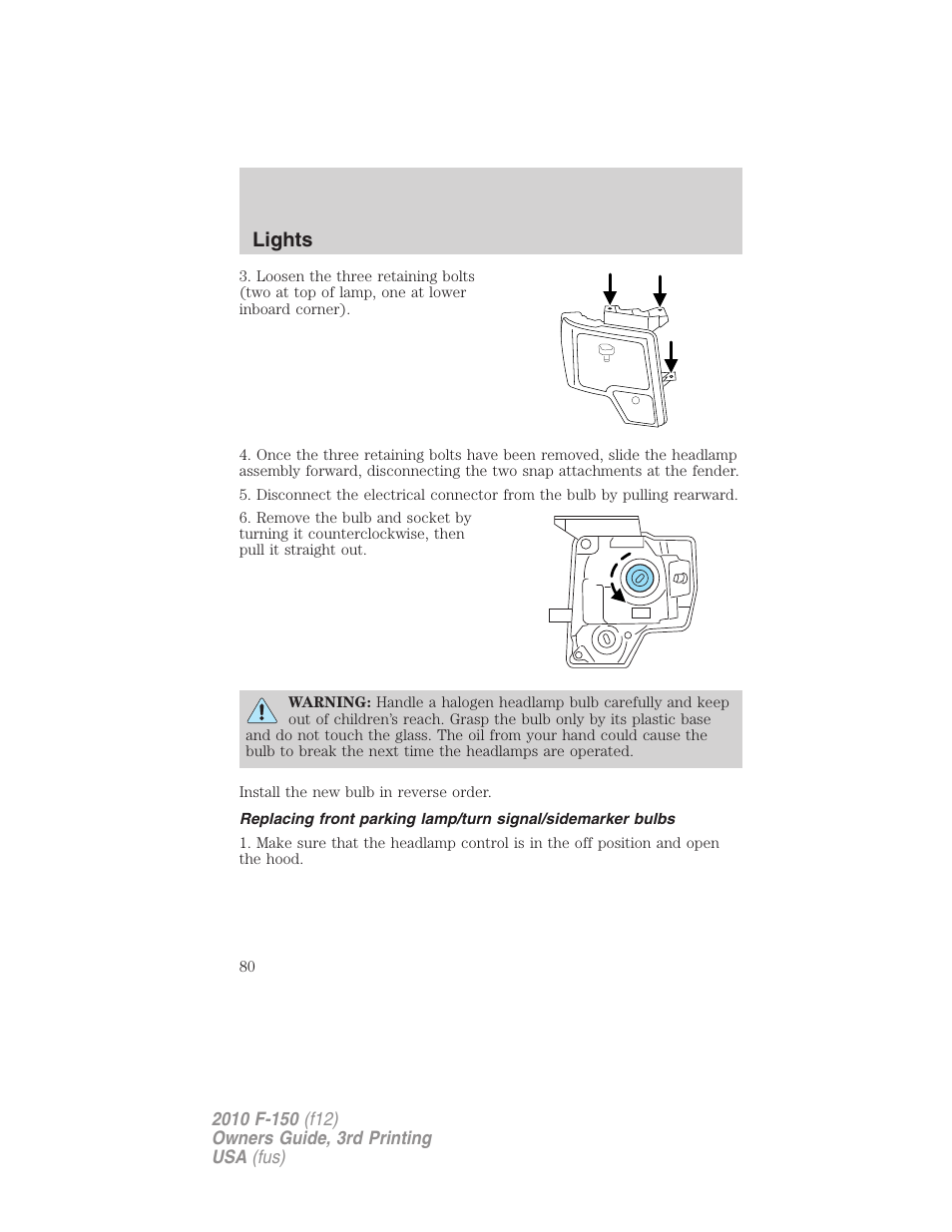 Lights | FORD 2010 F-150 v.3 User Manual | Page 80 / 419