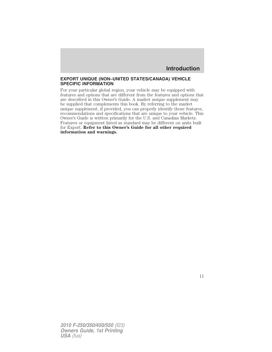 FORD 2010 F-550 v.1 User Manual | Page 11 / 407