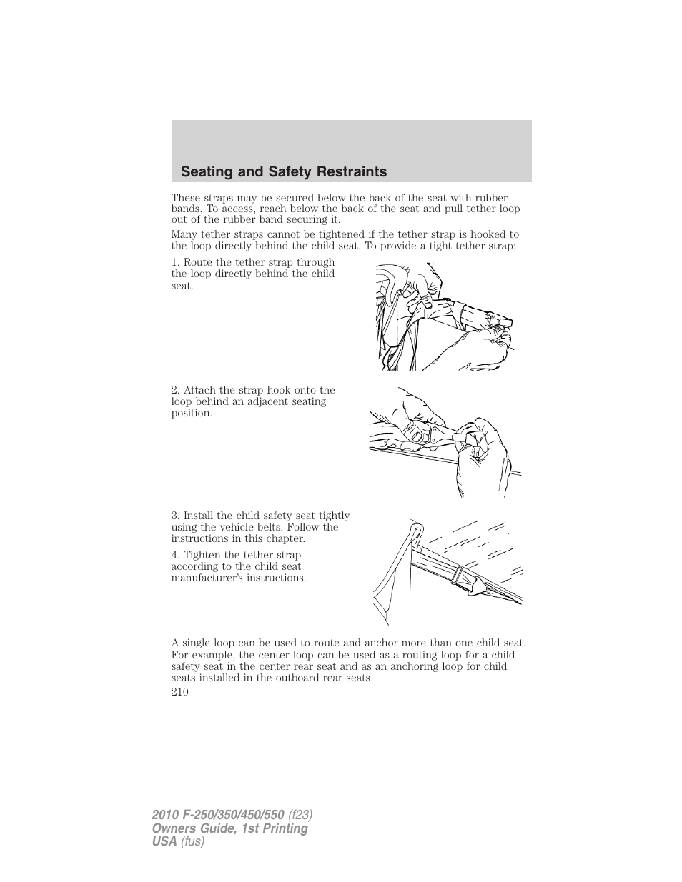 Seating and safety restraints | FORD 2010 F-550 v.1 User Manual | Page 210 / 407