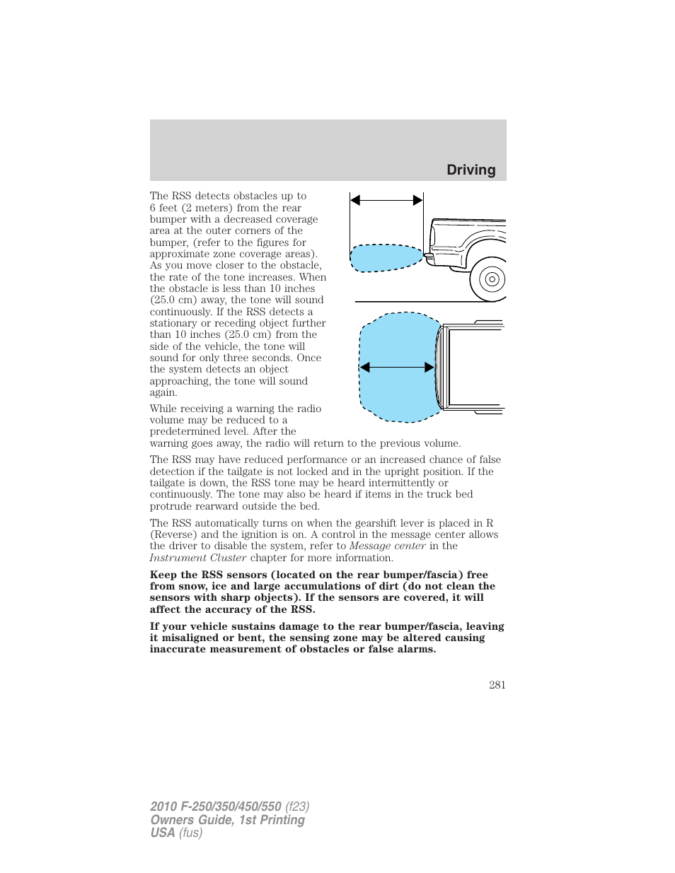 Driving | FORD 2010 F-550 v.1 User Manual | Page 281 / 407
