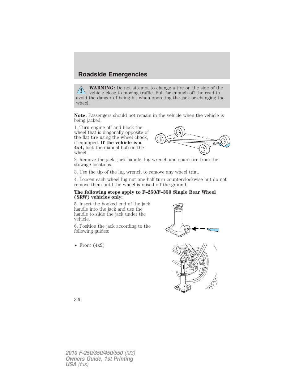 Roadside emergencies | FORD 2010 F-550 v.1 User Manual | Page 320 / 407