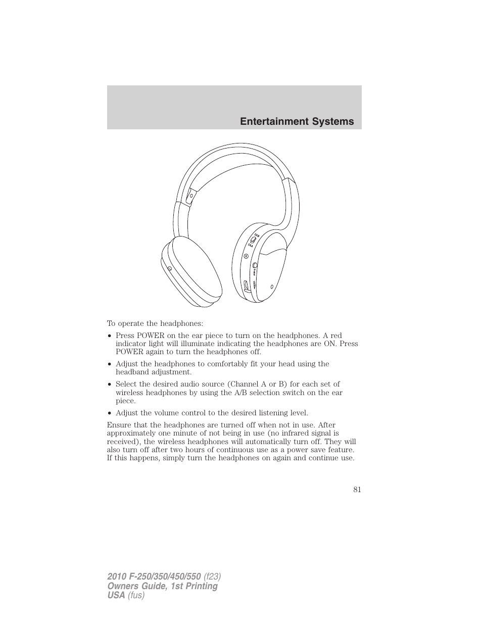 Entertainment systems | FORD 2010 F-550 v.1 User Manual | Page 81 / 407