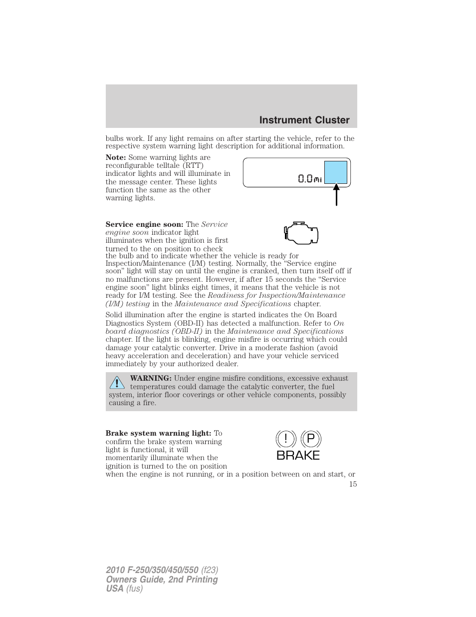 P! brake | FORD 2010 F-550 v.2 User Manual | Page 15 / 408