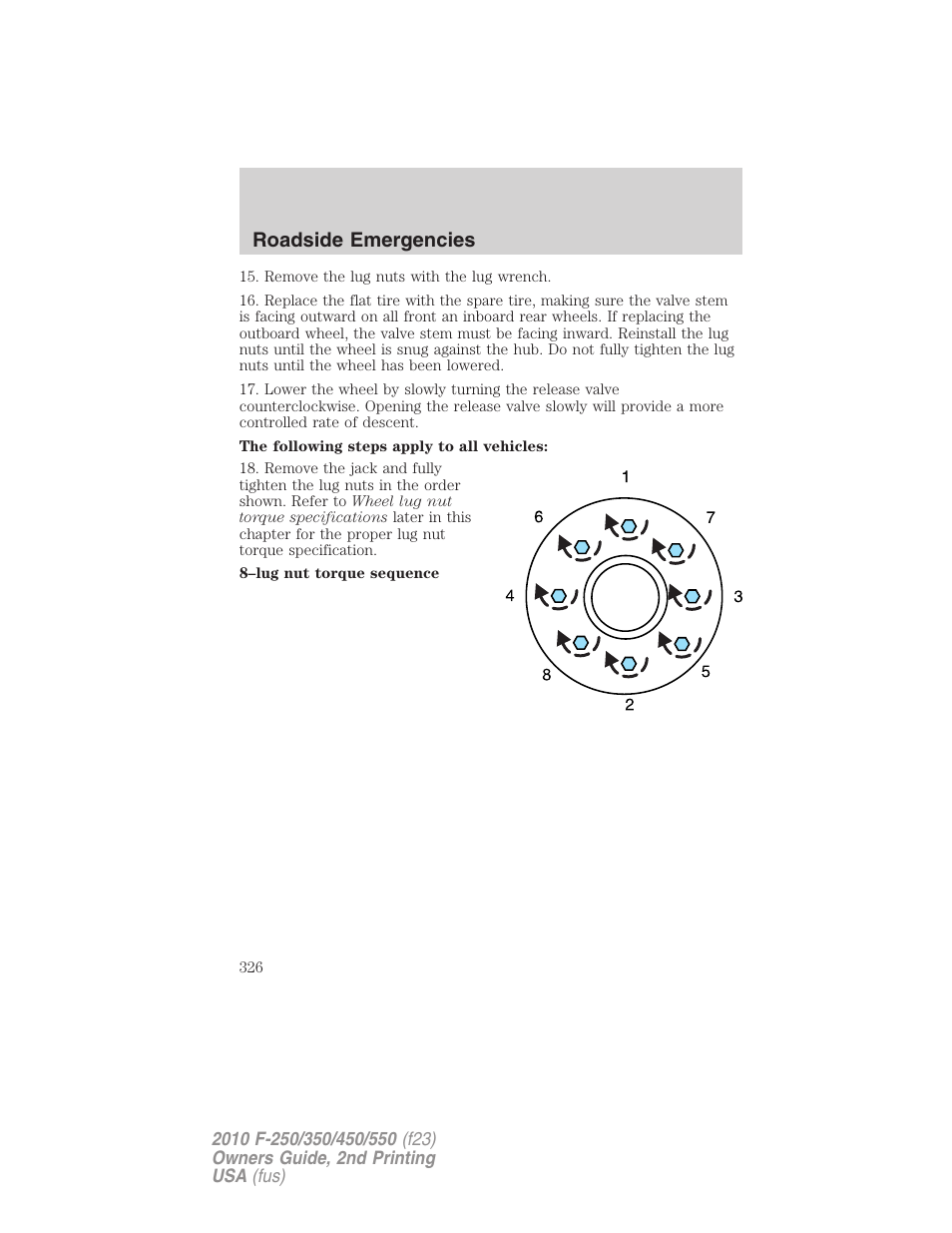 Roadside emergencies | FORD 2010 F-550 v.2 User Manual | Page 326 / 408