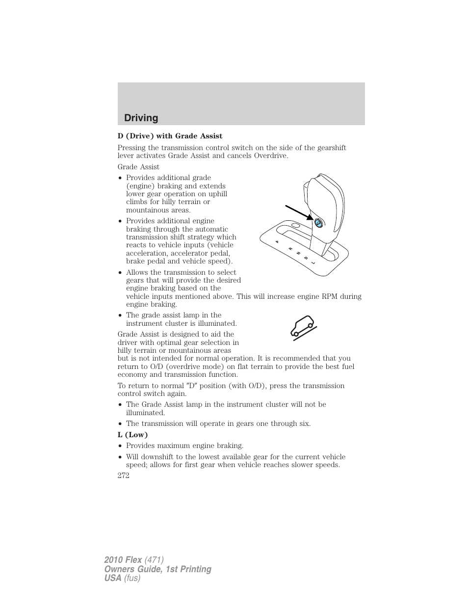 Driving | FORD 2010 Flex v.1 User Manual | Page 272 / 397