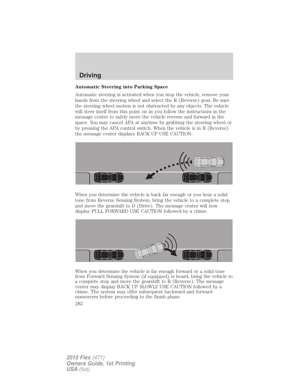 Driving | FORD 2010 Flex v.1 User Manual | Page 282 / 397