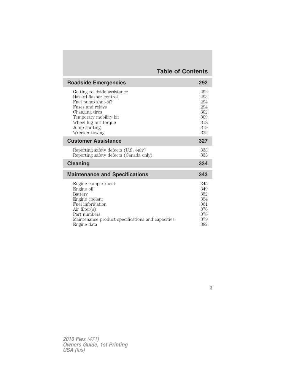FORD 2010 Flex v.1 User Manual | Page 3 / 397