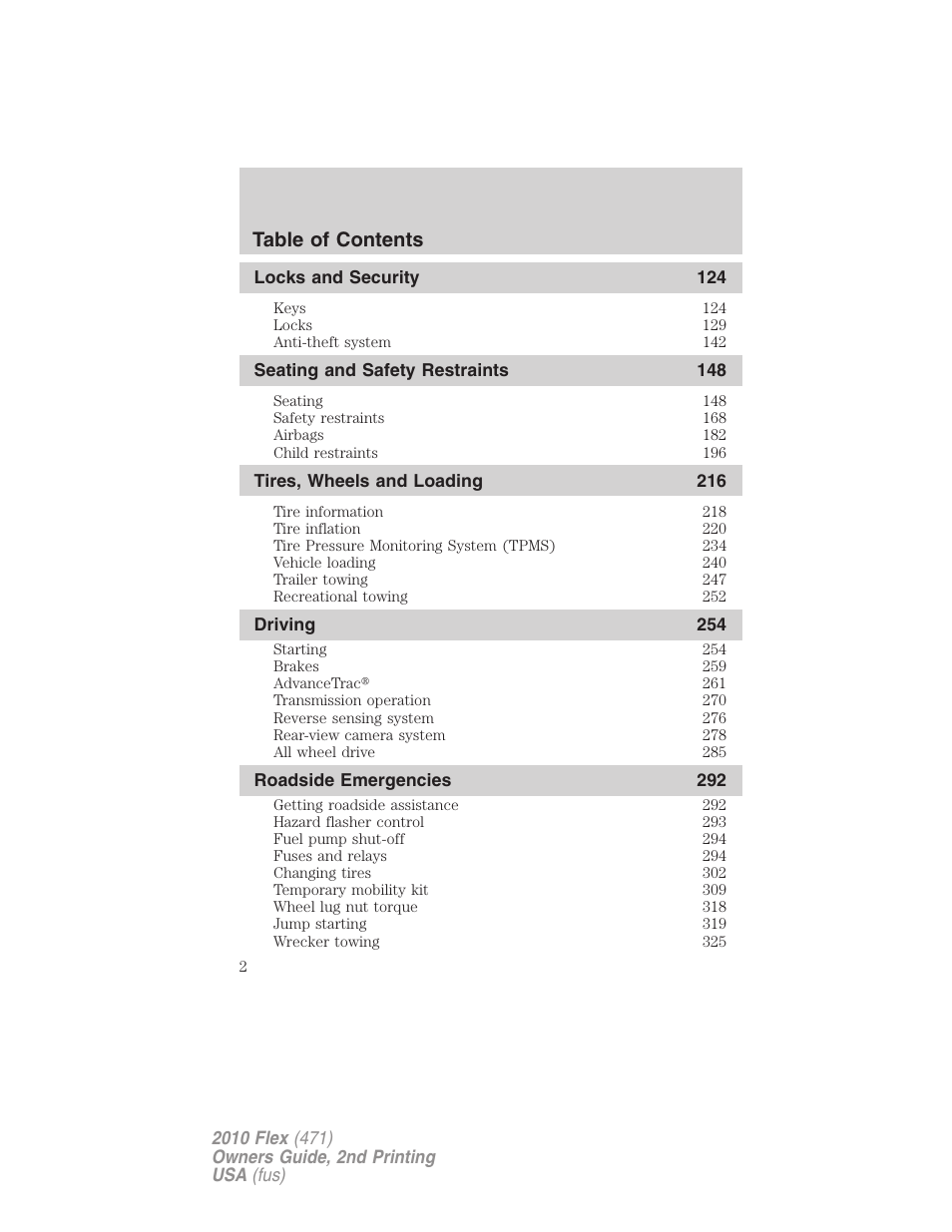 FORD 2010 Flex v.2 User Manual | Page 2 / 399