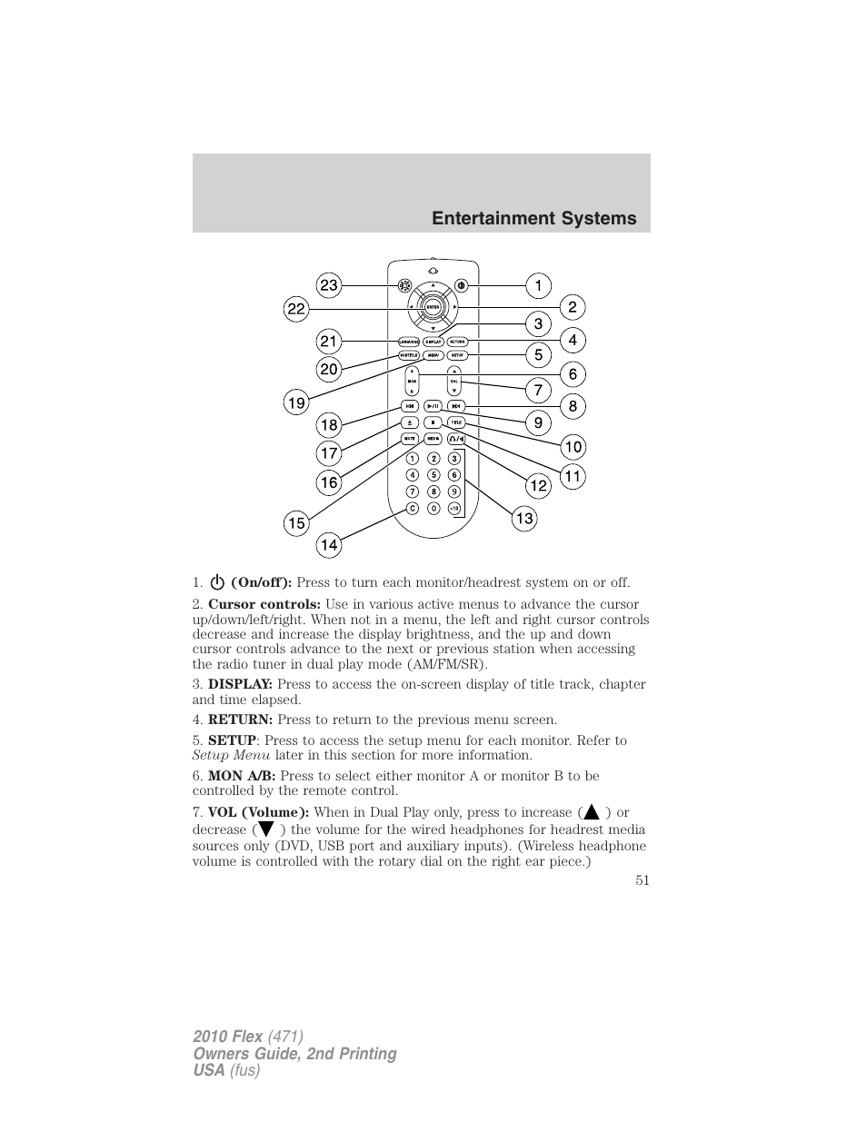 Entertainment systems | FORD 2010 Flex v.2 User Manual | Page 51 / 399