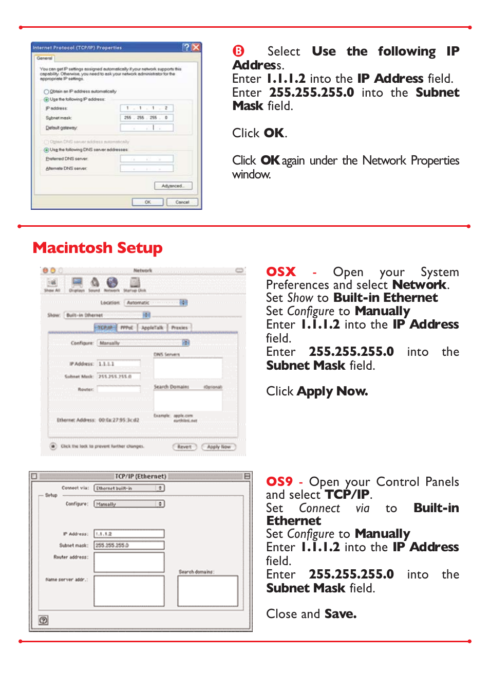 Macintosh setup | Buffalo Technology WLI-TX1-G54 User Manual | Page 3 / 8