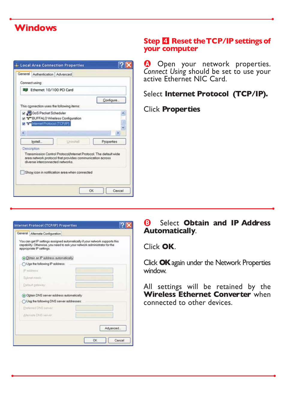 Windows | Buffalo Technology WLI-TX1-G54 User Manual | Page 6 / 8