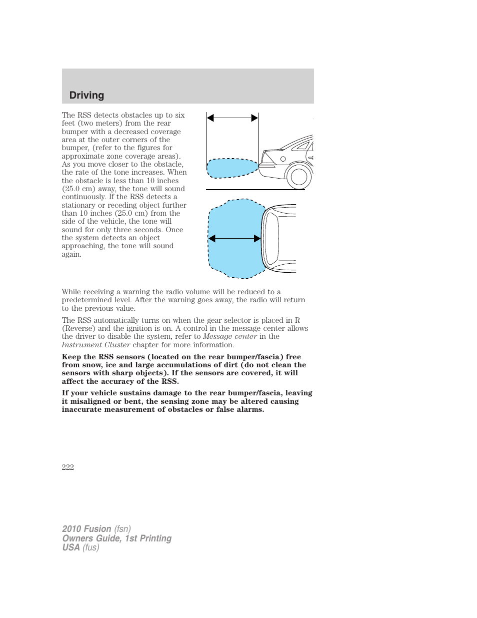 Driving | FORD 2010 Fusion v.1 User Manual | Page 222 / 338