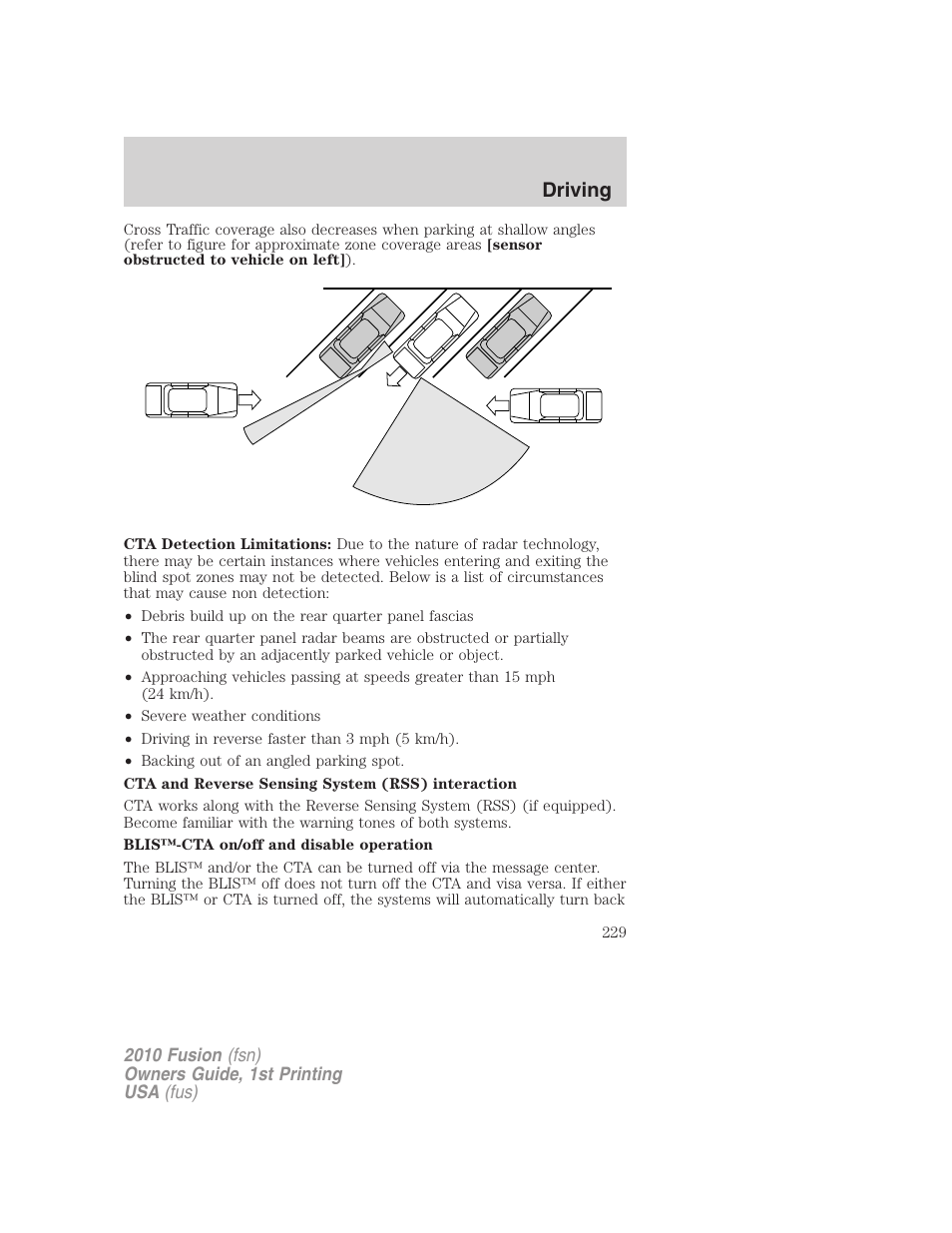 Driving | FORD 2010 Fusion v.1 User Manual | Page 229 / 338