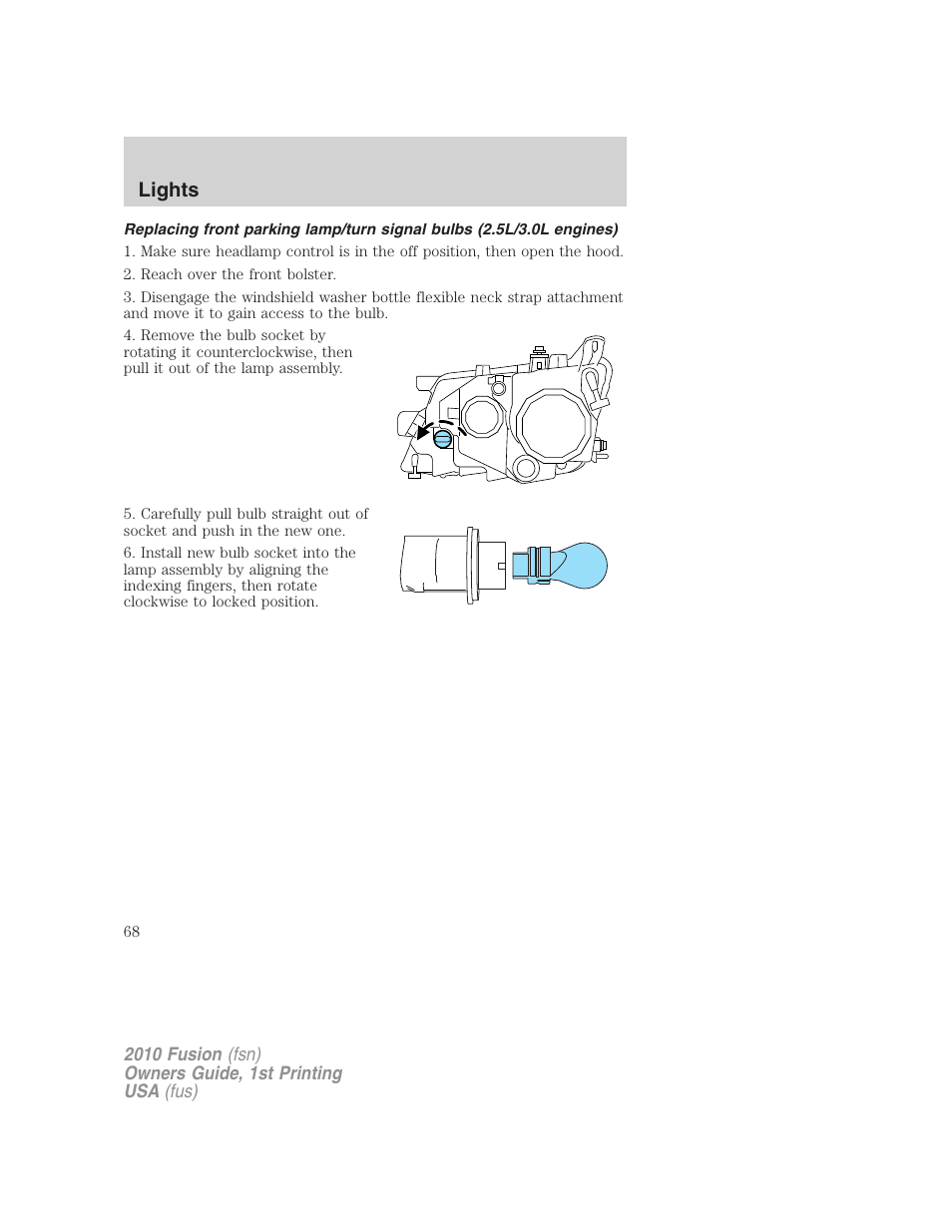 Lights | FORD 2010 Fusion v.1 User Manual | Page 68 / 338
