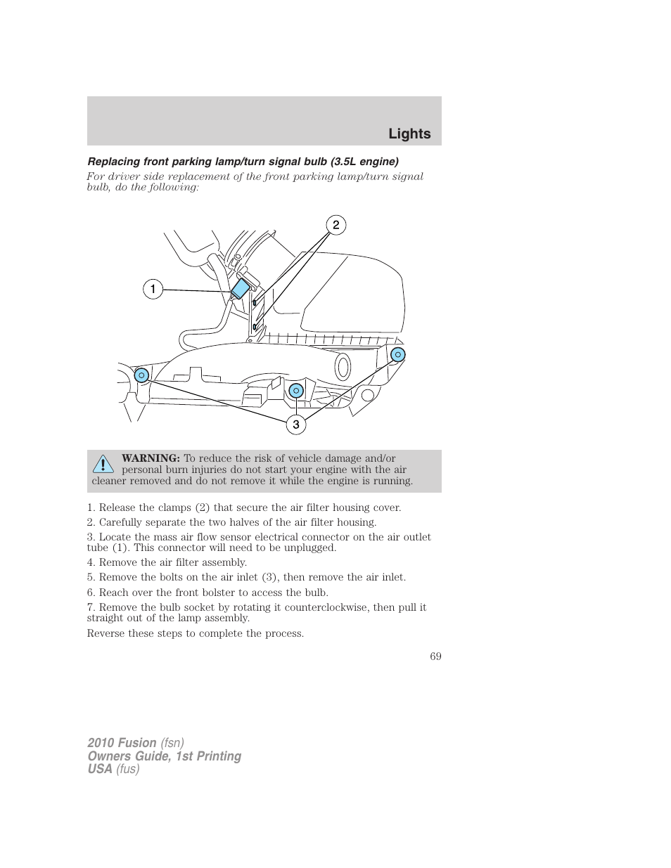 Lights | FORD 2010 Fusion v.1 User Manual | Page 69 / 338