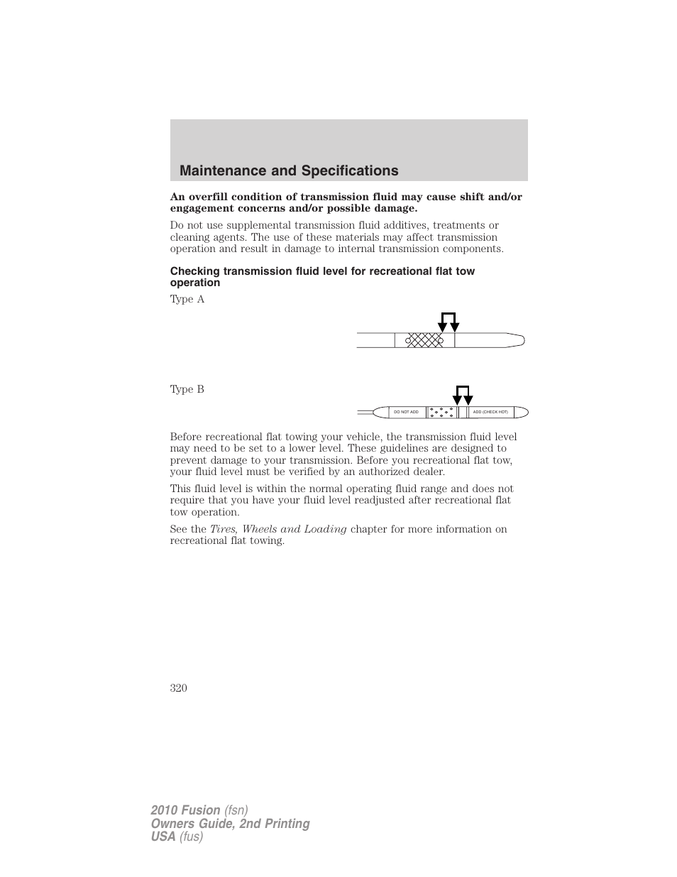 Maintenance and specifications | FORD 2010 Fusion v.2 User Manual | Page 320 / 344