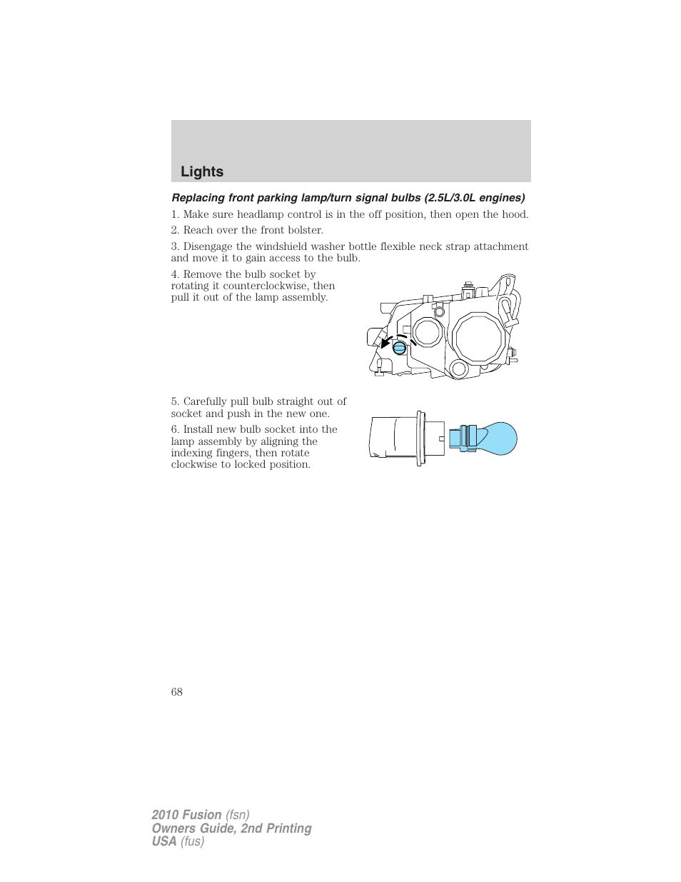 Lights | FORD 2010 Fusion v.2 User Manual | Page 68 / 344