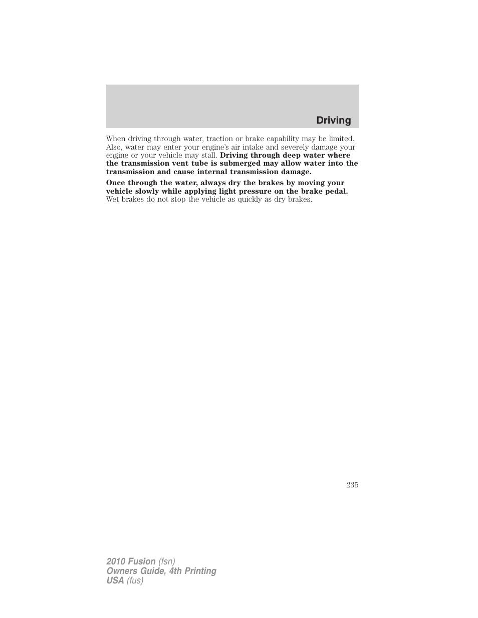 FORD 2010 Fusion v.4 User Manual | Page 235 / 340