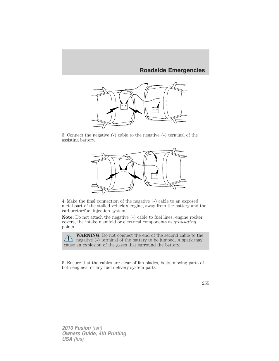 Roadside emergencies | FORD 2010 Fusion v.4 User Manual | Page 255 / 340