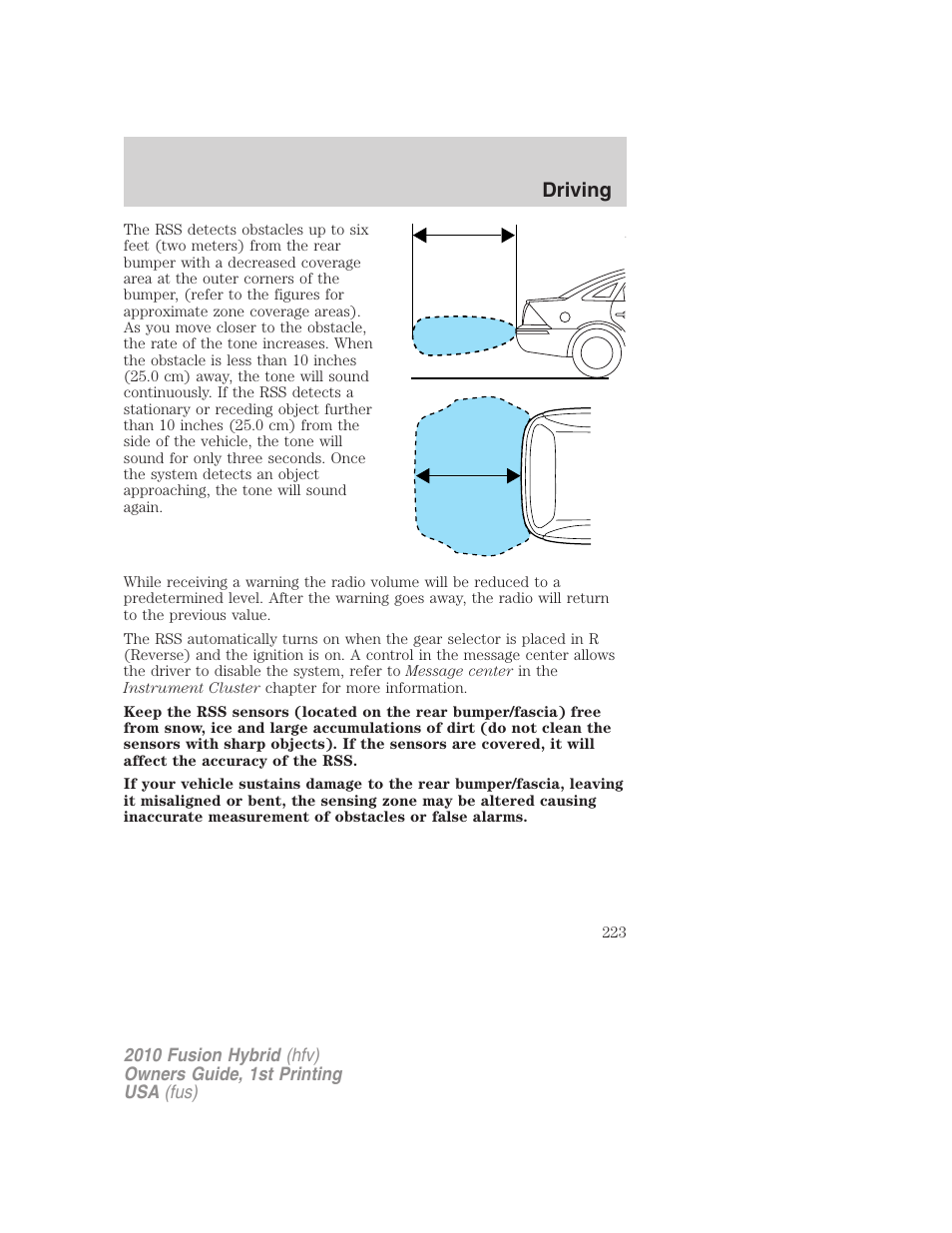 Driving | FORD 2010 Fusion Hybrid v.1 User Manual | Page 223 / 326