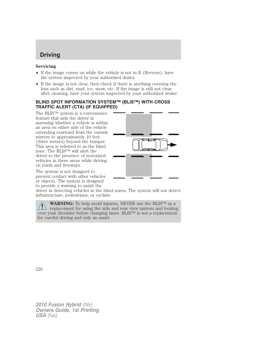 Driving | FORD 2010 Fusion Hybrid v.1 User Manual | Page 226 / 326