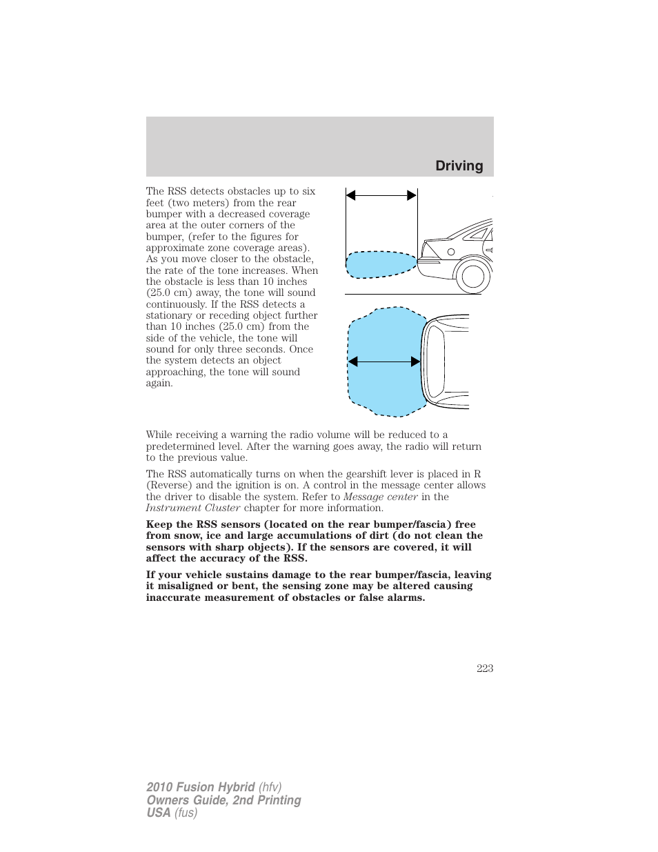 Driving | FORD 2010 Fusion Hybrid v.2 User Manual | Page 223 / 327