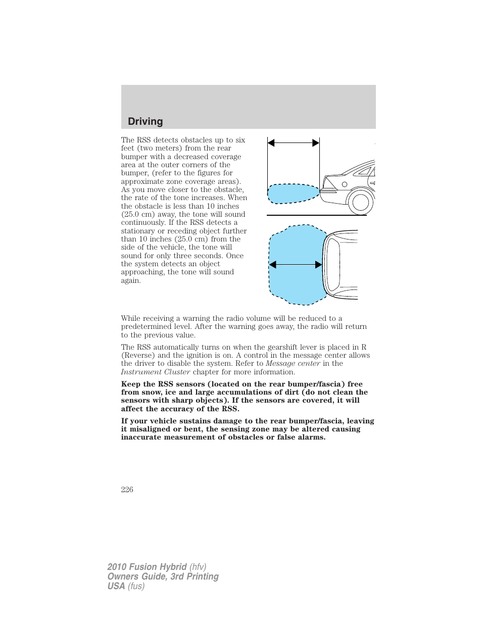 Driving | FORD 2010 Fusion Hybrid v.3 User Manual | Page 226 / 329