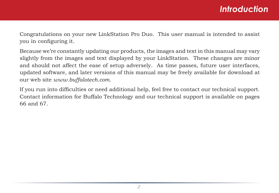 Introduction | Buffalo Technology LinkStation Pro Duo LS-WTGL/R1 User Manual | Page 2 / 71