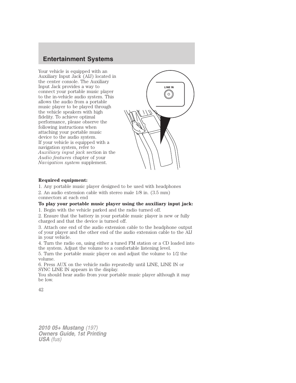 FORD 2010 Mustang v.1 User Manual | Page 42 / 318